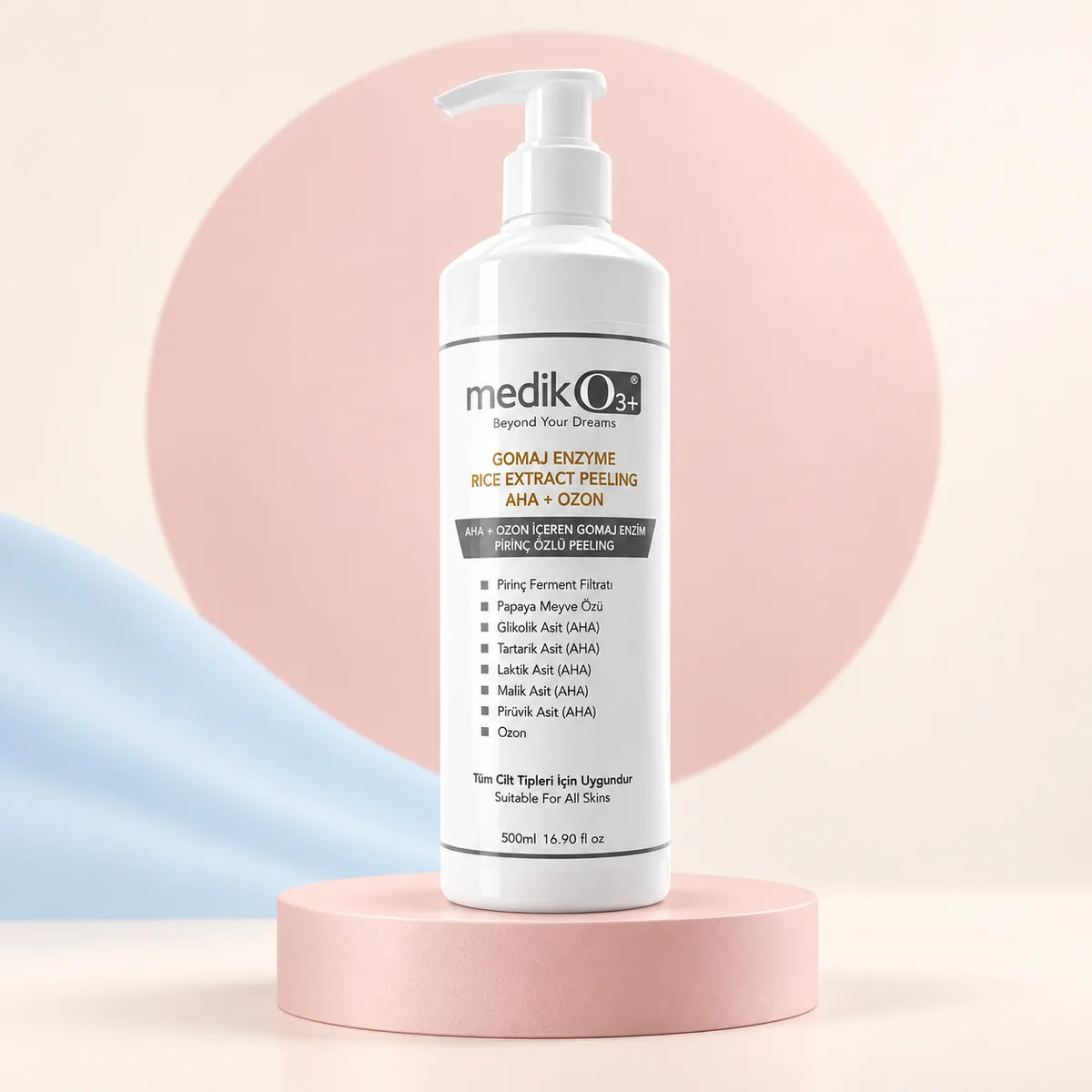 MedikO3 pirinç özlü enzim peelingi — 500 ml pompalı şişe